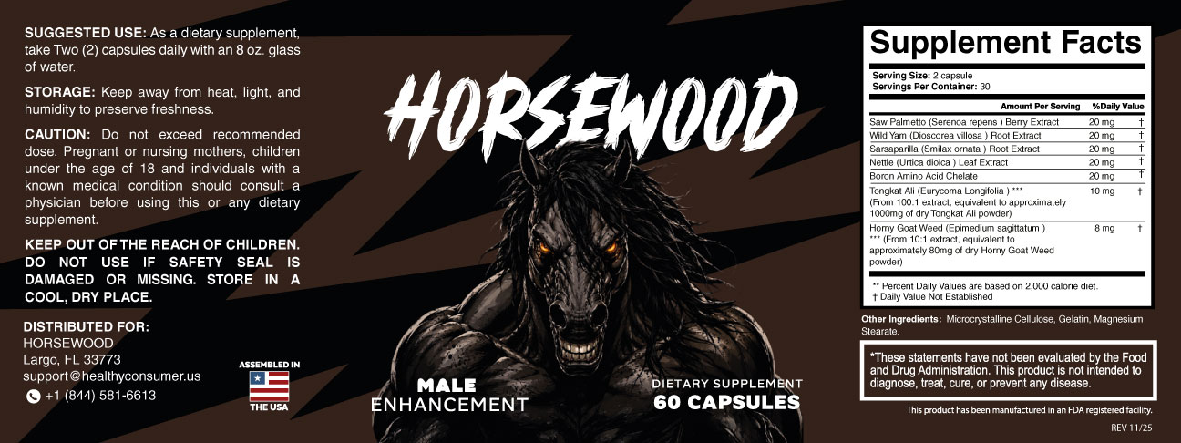 HorseWood Supplement Facts label
