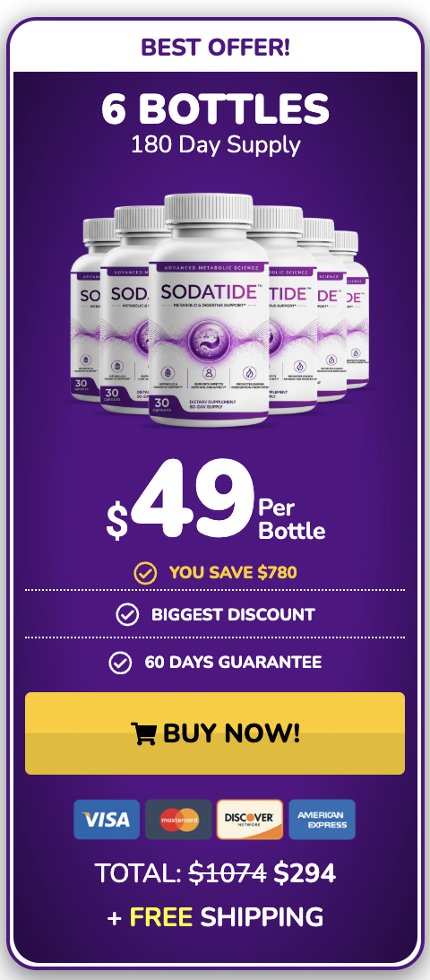 SodaTide best offer 6 bottles 180 day supply